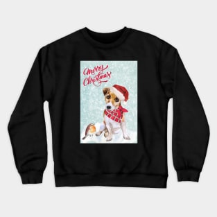 Jack Russell Terrier Merry Christmas Santa Dog Crewneck Sweatshirt